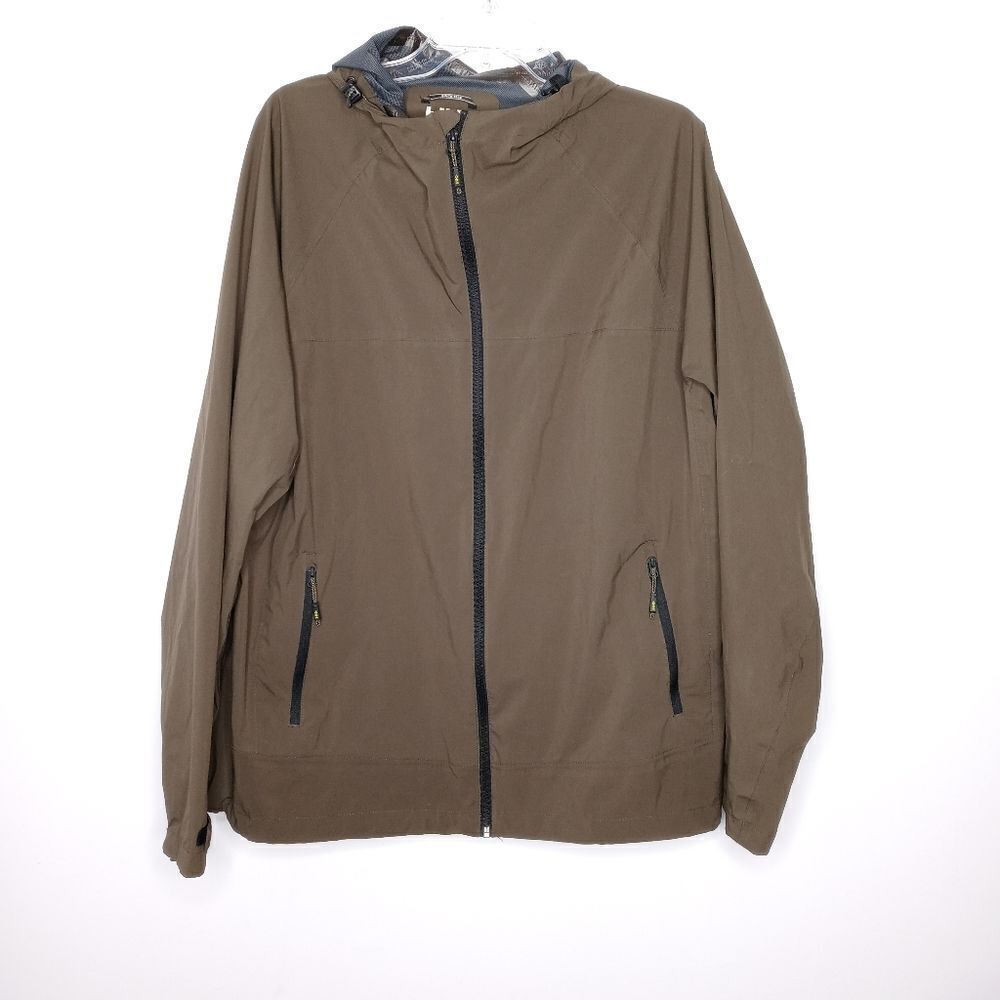 Hawke & Co olive green lightweight rain jacket